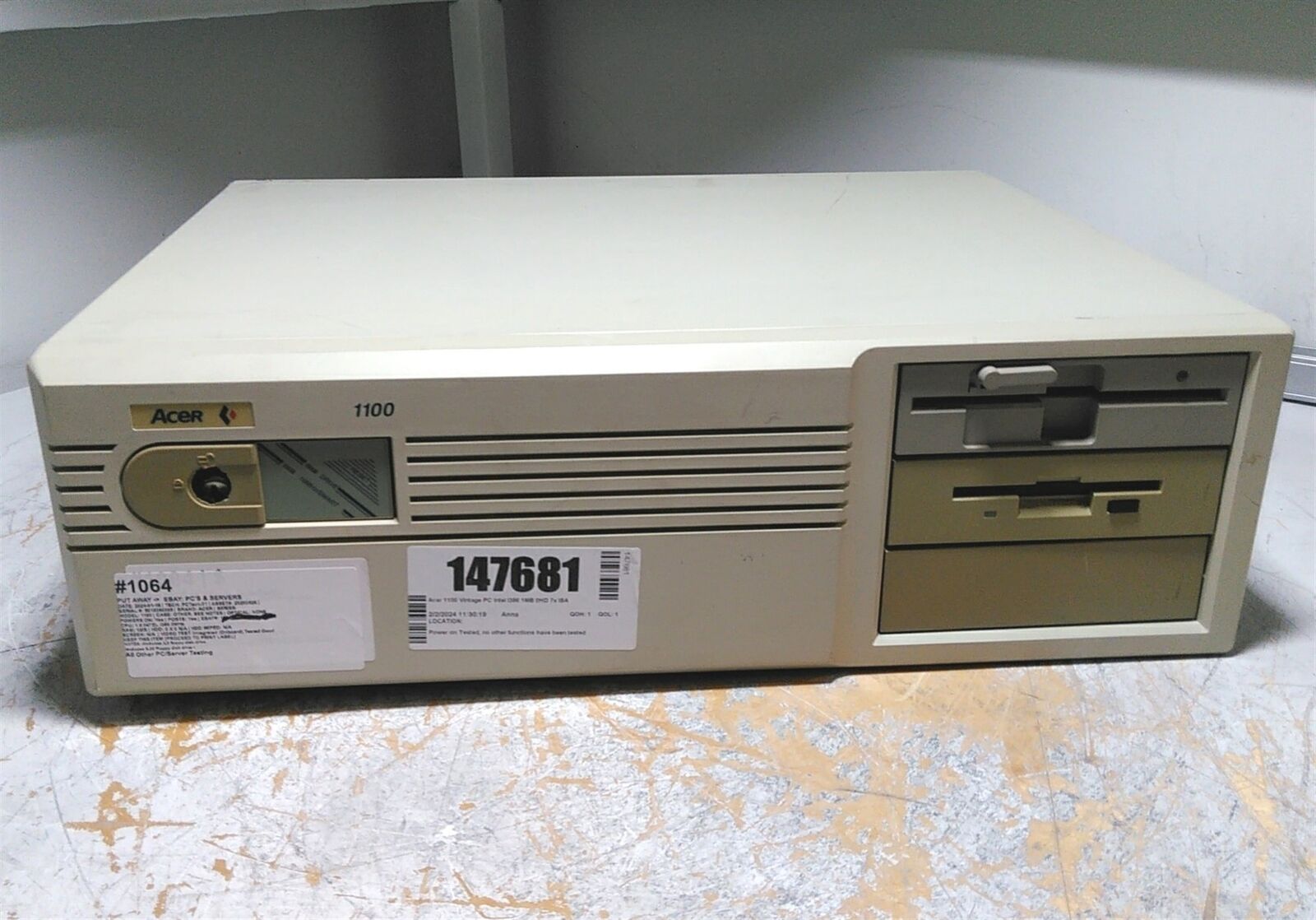 Acer 1100 Desktop PC Intel i386DX 16MHz 1MB 0HD 5.25