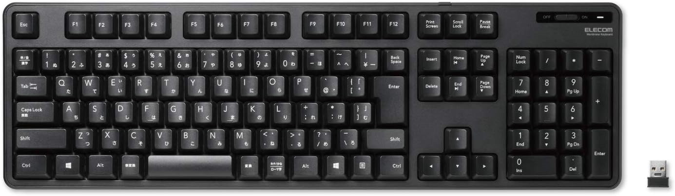 ELECOM Japanese Layout USB 2.4GHz Wireless Basic Keyboard for Computer and Lapto