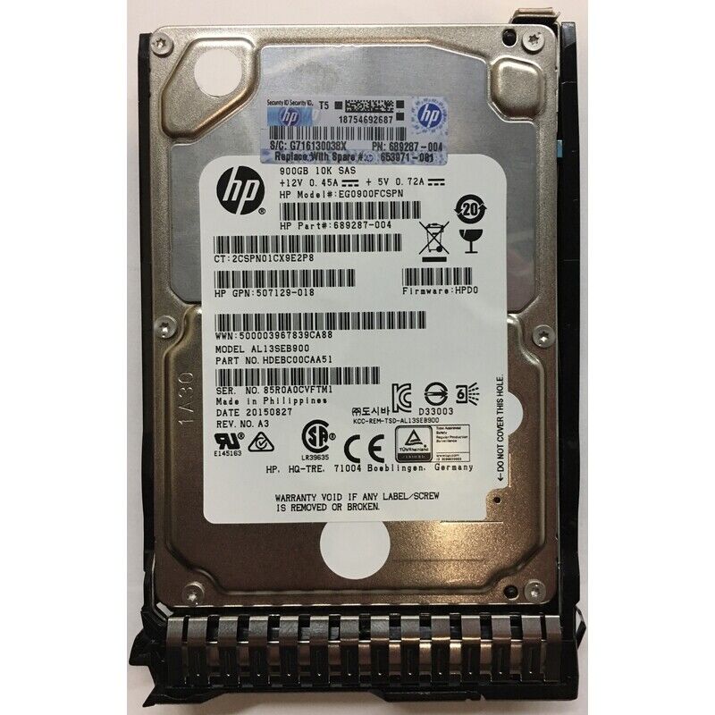 689287-004 - HP 900GB 10K RPM SAS 2.5\