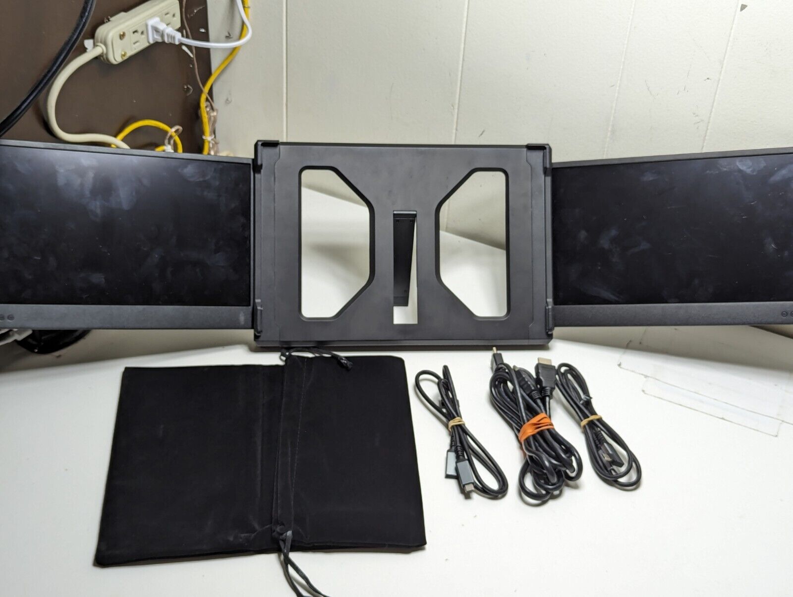 12'' Triple Portable Laptop Monitor Display Extender Dual Screen FHD - READ -