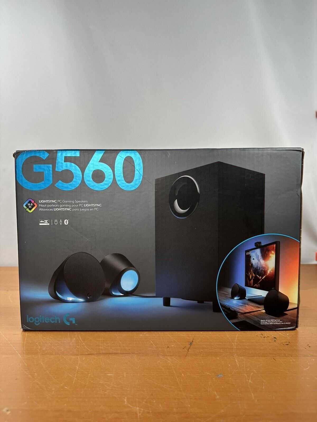 Logitech G560 LIGHTSYNC PC Bluetooth Gaming Speakers w/ Game Driven RGB Lighting