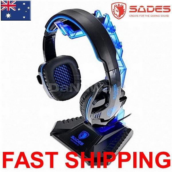 SADES Protect from damage Headset Headphone Stand Universal Blue 