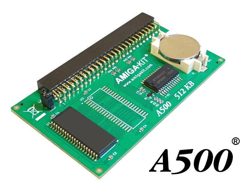 A500 512Kb RAM memory card with Real Time Clock for Commodore Amiga 500 0.5MB