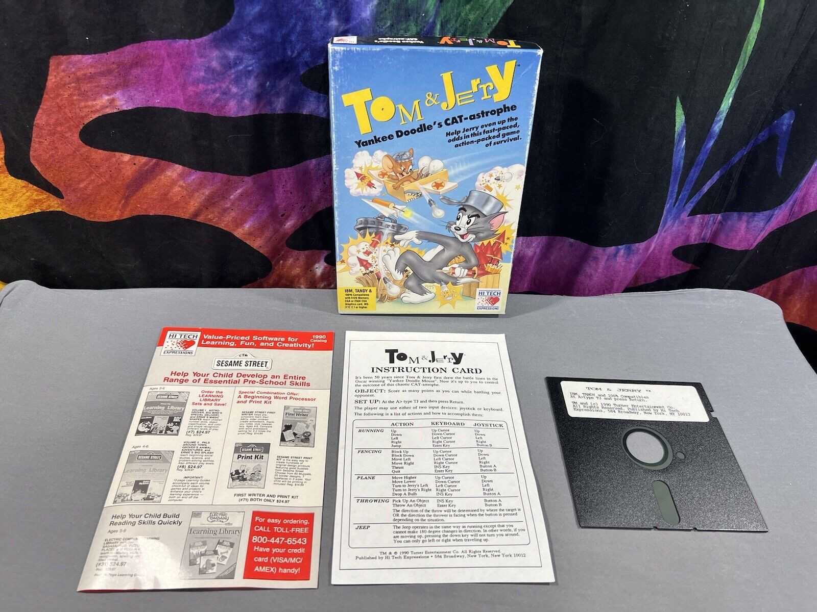 Tom & Jerry Yankee Doodle\'s Catastrophe IBM Tandy 1990 Rare COMPLETE Hi-Tech