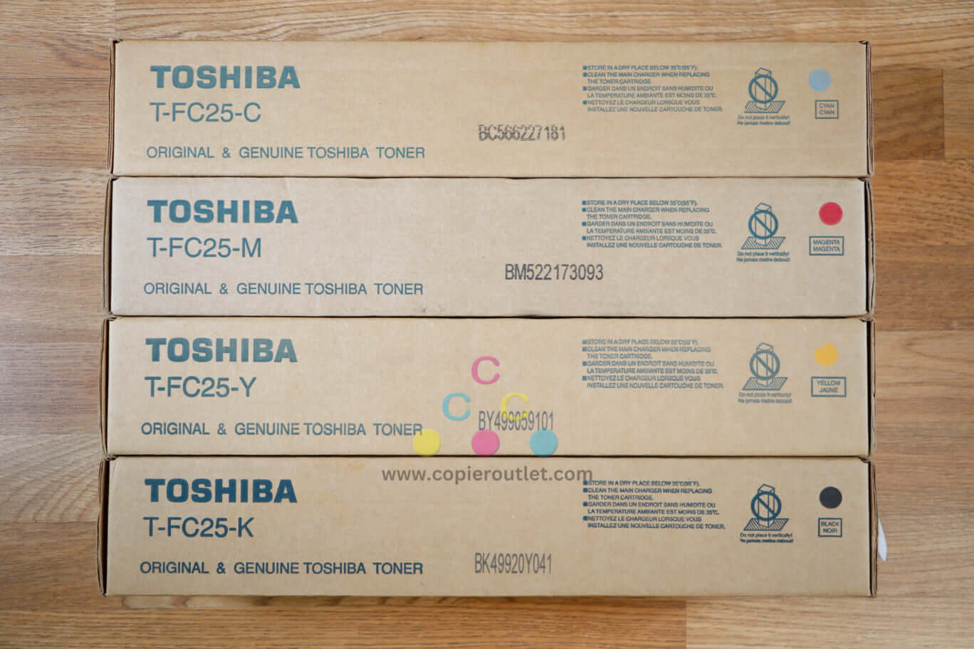 Genuine Toshiba T-FC25 CMYK Toner Cartridge e-STUDIO 2040C/4540C Same Day Ship
