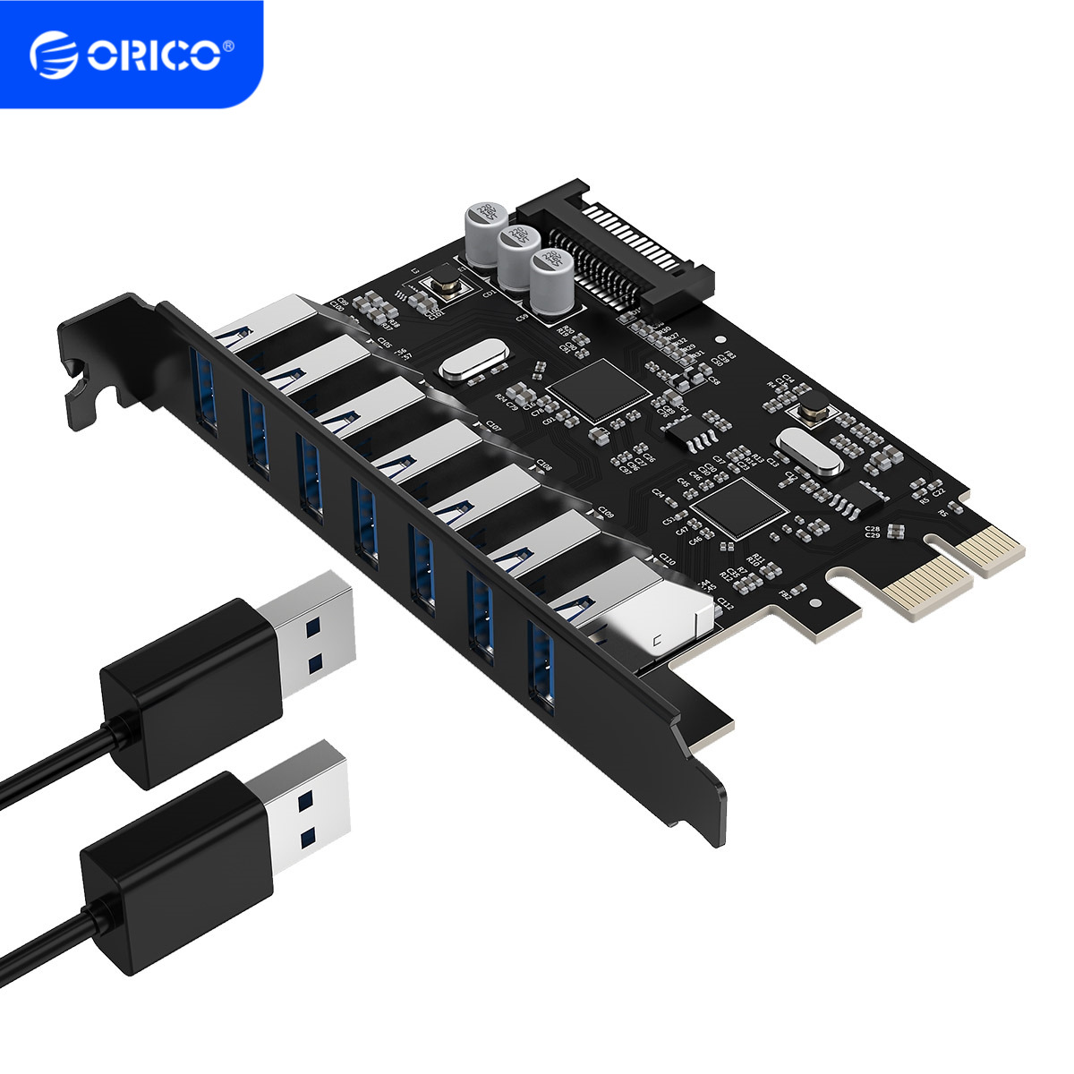 ORICO USB3.0 PCI-E Expansion Card Adapter 7Ports Hub Adapter External Controller