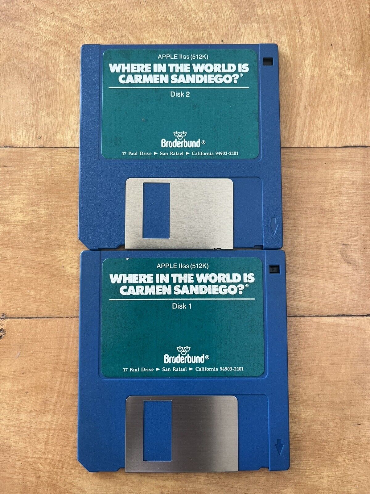 Vintage Apple iigs Where In The U.S.A. Is Carmen San Diego Disk 1 & 2 Broderbund