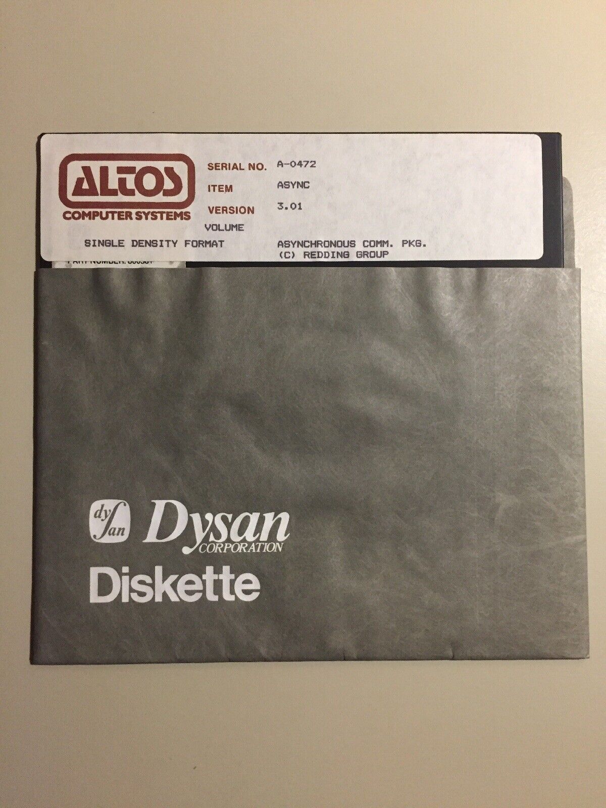 Vintage ALTOS Computer Systems ASYNC 8” Floppy Disk VHTF