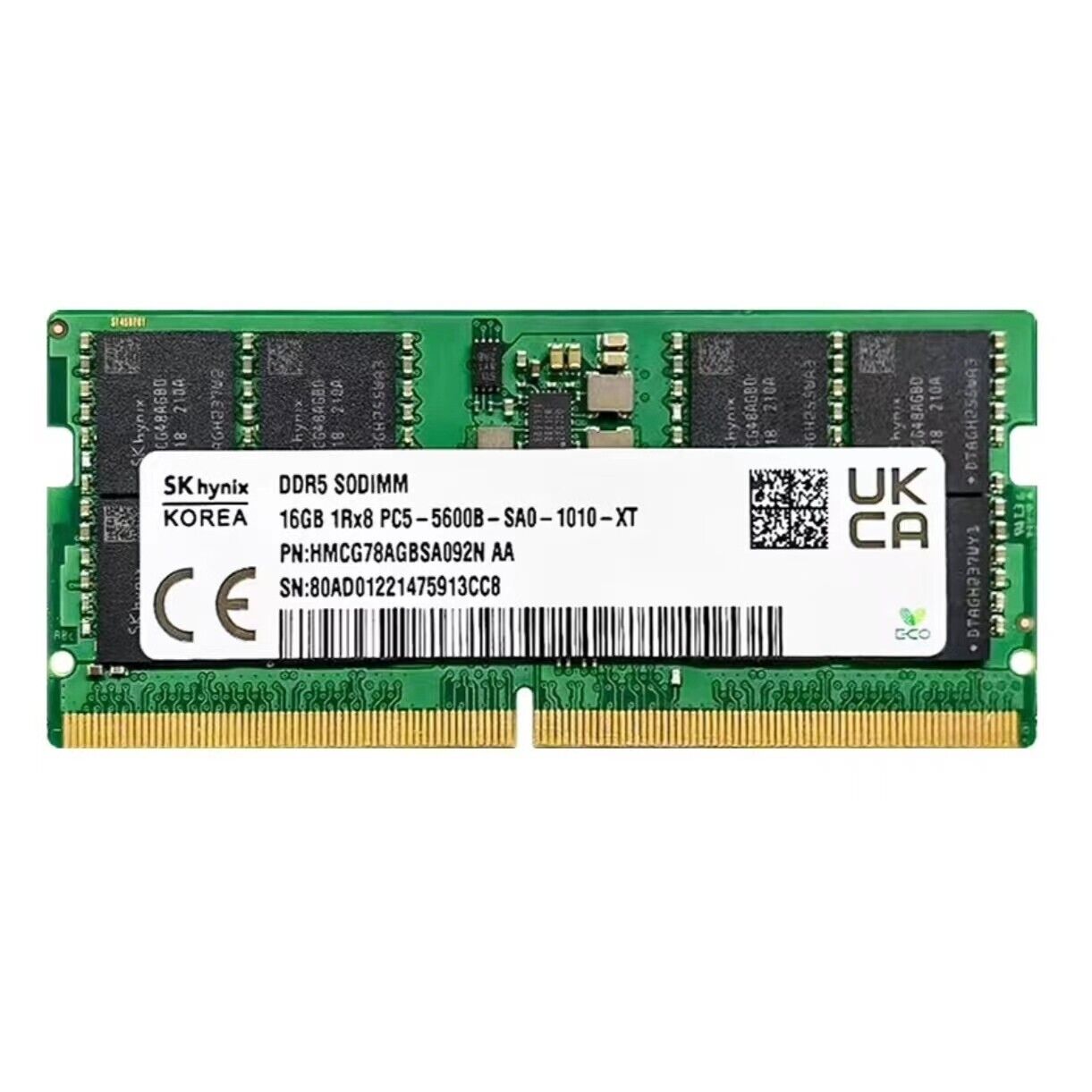 New SK Hynix 16GB DDR5 5600MHz PC5-44800 262-Pins 1RX8 Laptop SODIMM Memory Ram