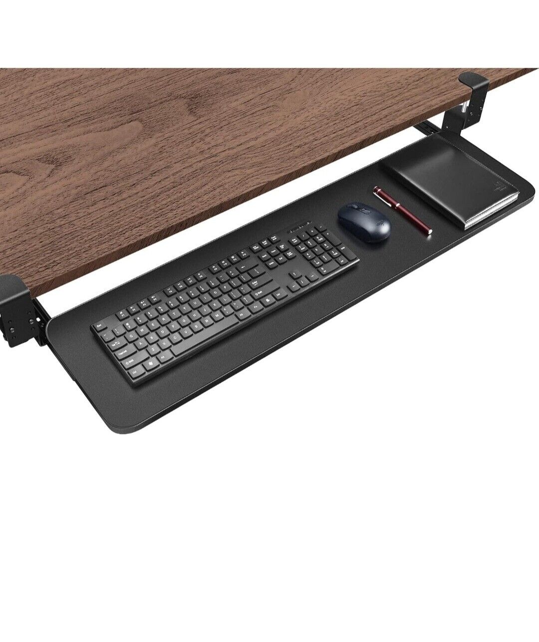 Kanrichu 35.4\'\' Extra Long Keyboard Tray, No Screw Large Adjustable Height Under