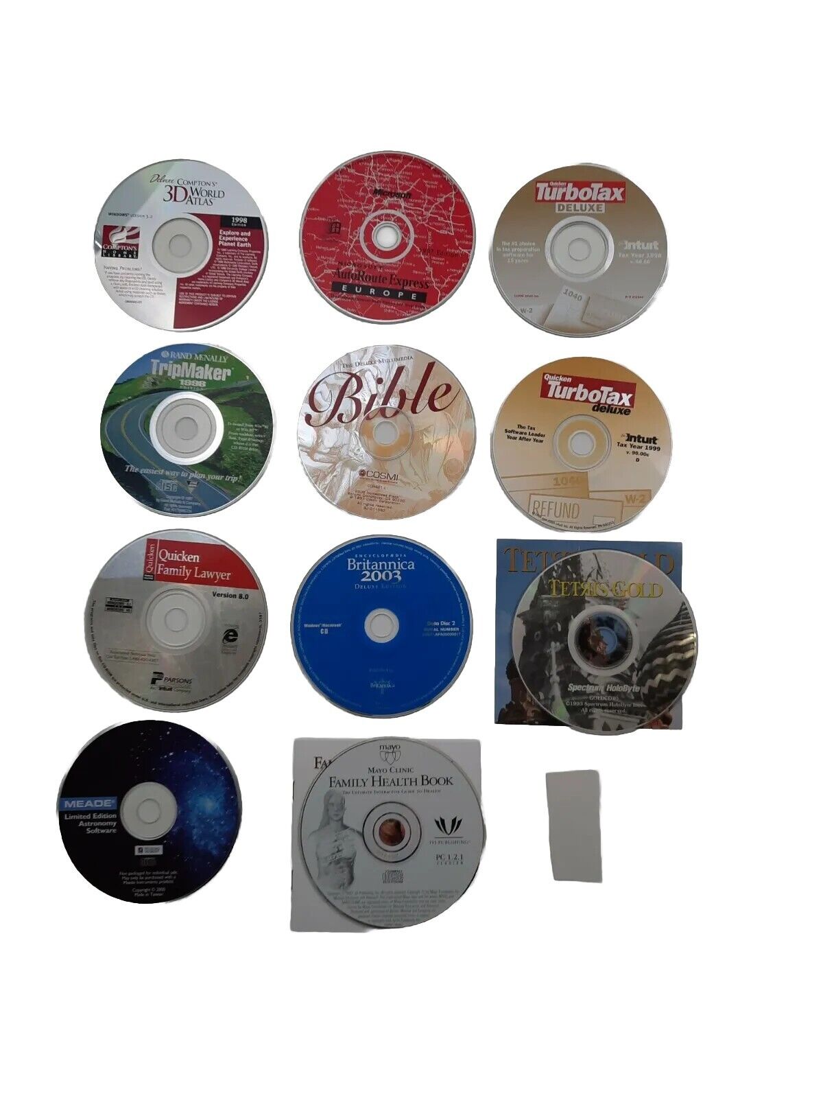 11 Vintage COMPUTER Discs / Software (bible, games, family, 3d)