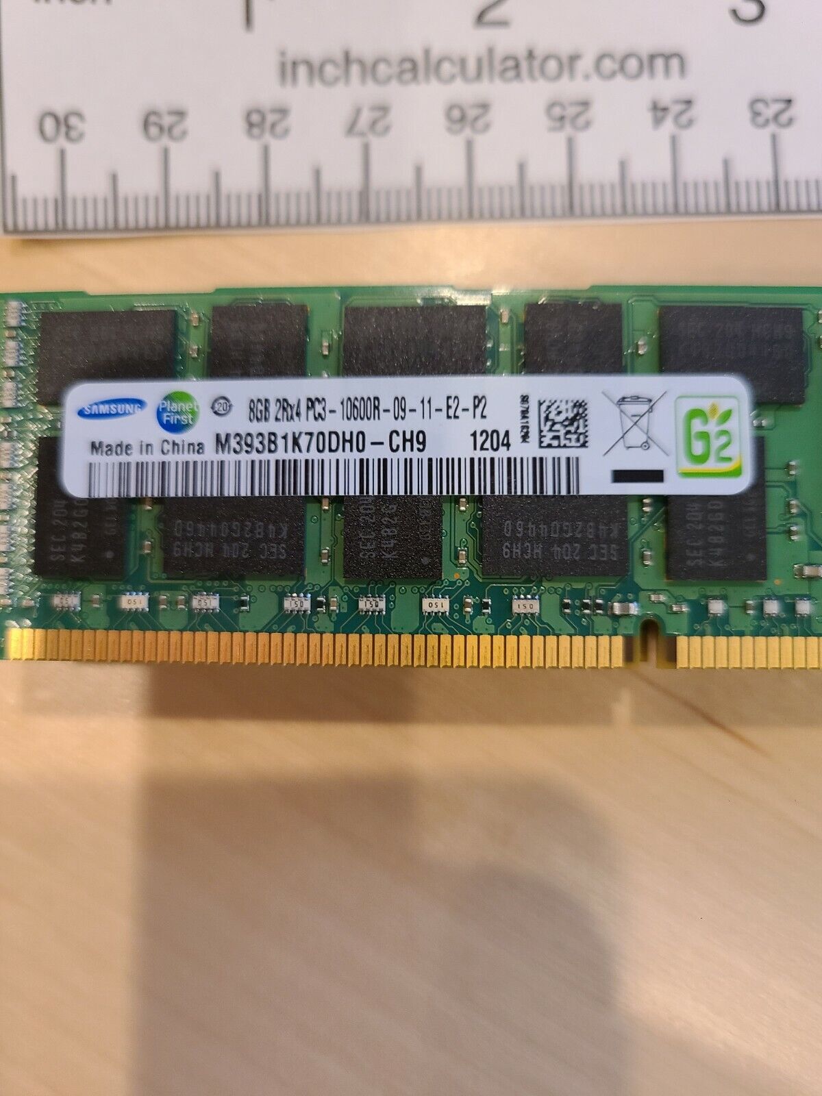 Samsung M393B1K70DH0-CH9 8GB Memory Module - Green