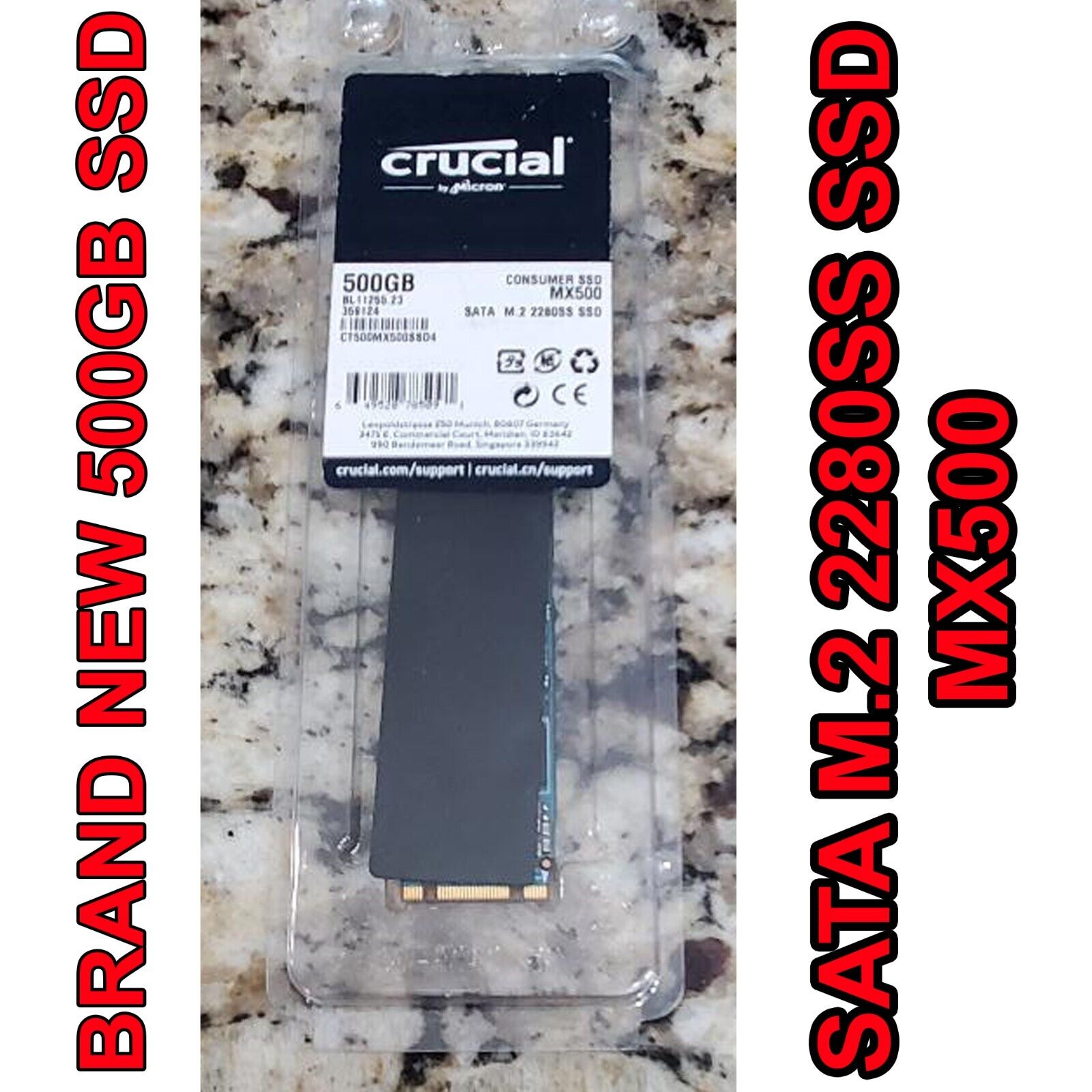 Crucial by Micron mx500 500gb SATA m.2 2280ss SSD Solid Drive NEW