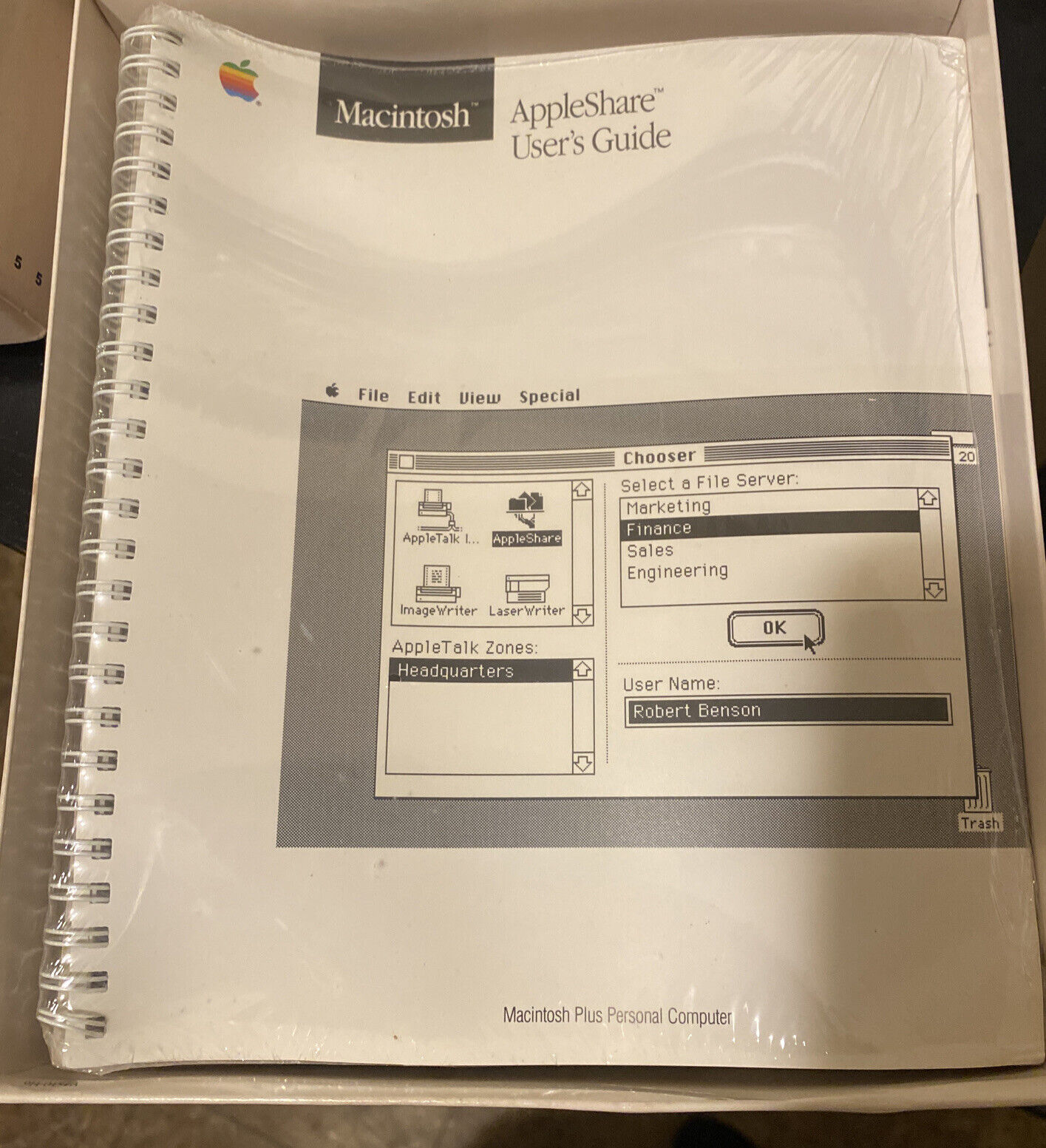 NEW NIB Vintage 1986 Apple Macintosh AppleShare User's Guide 3-Pack M0559
