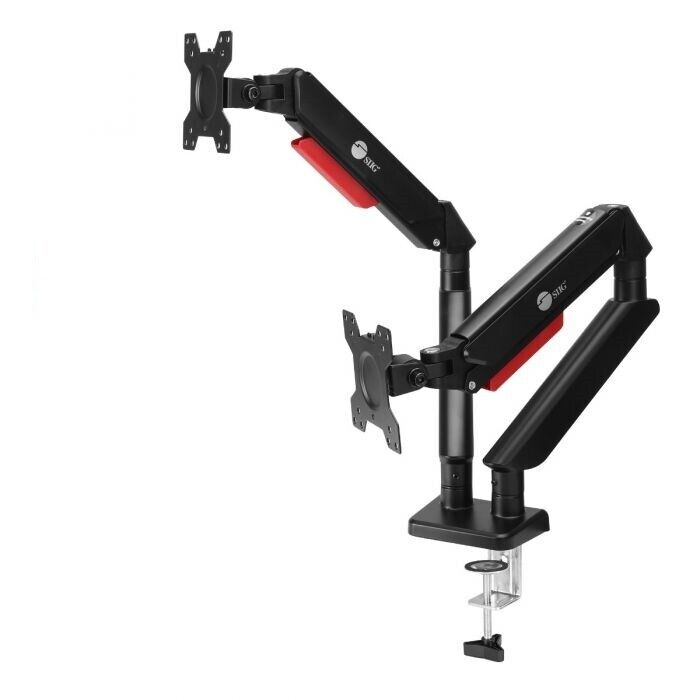 SIIG Dual Monitor Arm Stand for Desk - Fully Adjustable Gas Spring Mount Holds