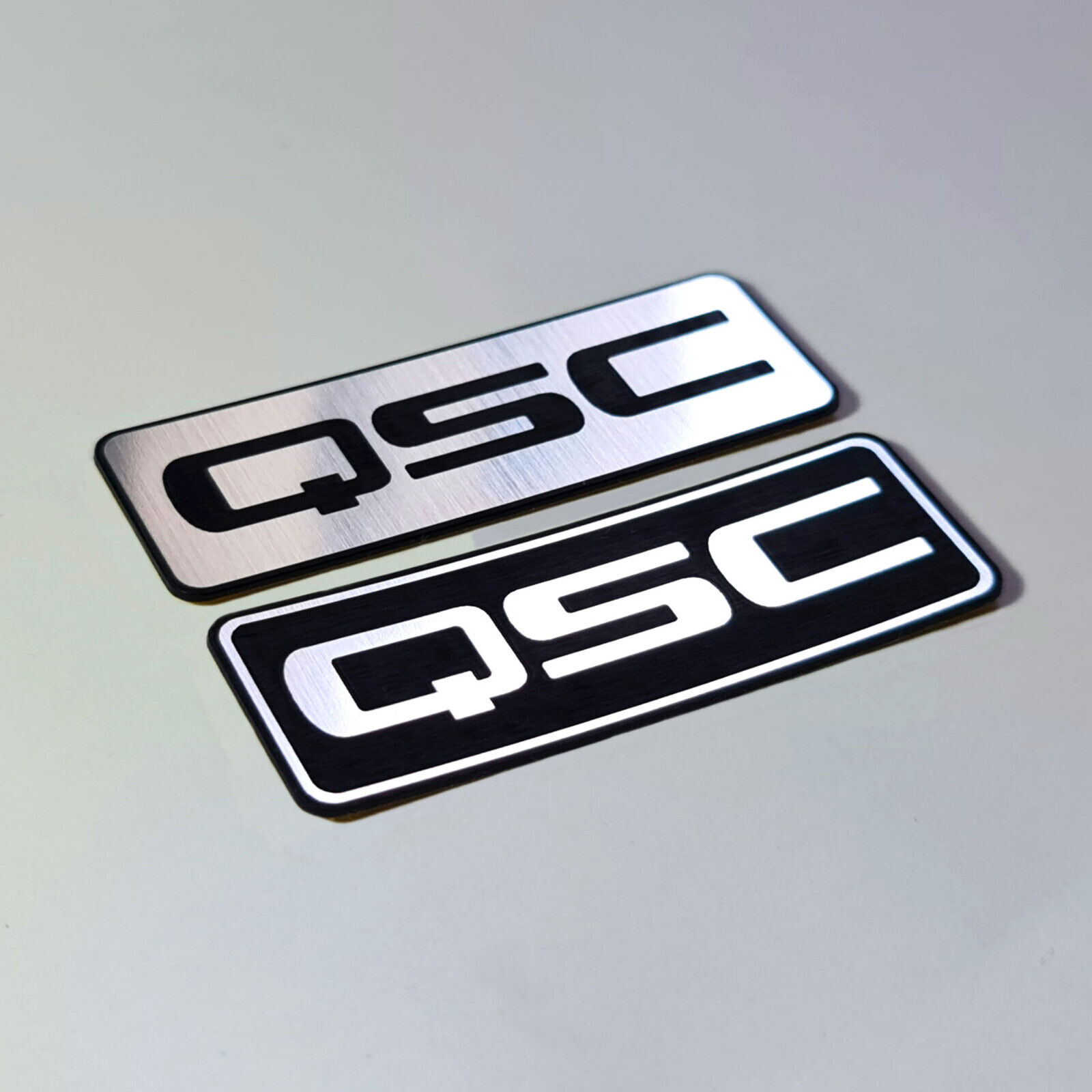 QSC - Sticker Case Badge Decal - Chrome Reflective - Set of Two Emblems