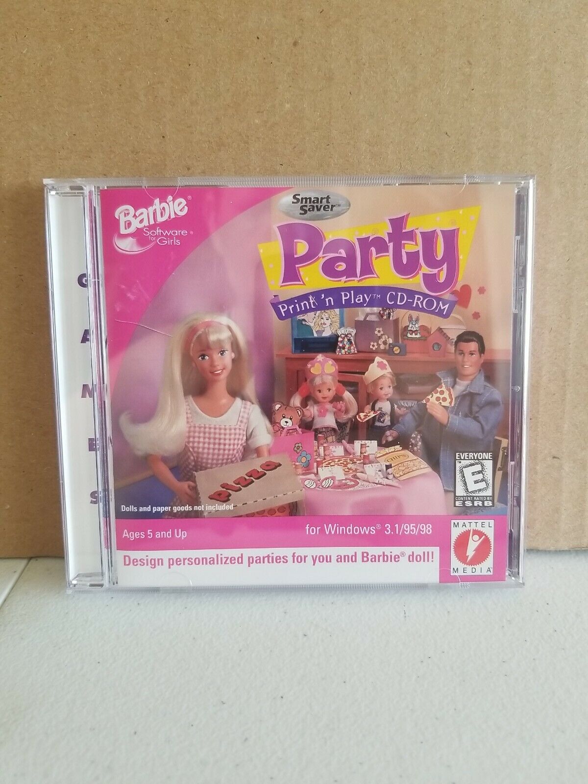 Vintage Mattel 1997 Barbie Party Print 'n Play CD-ROM PC Game