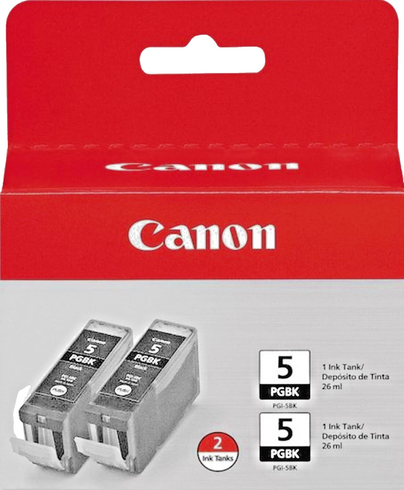 New Genuine Canon PGI-5 BK 2PK Black Ink Cartridges