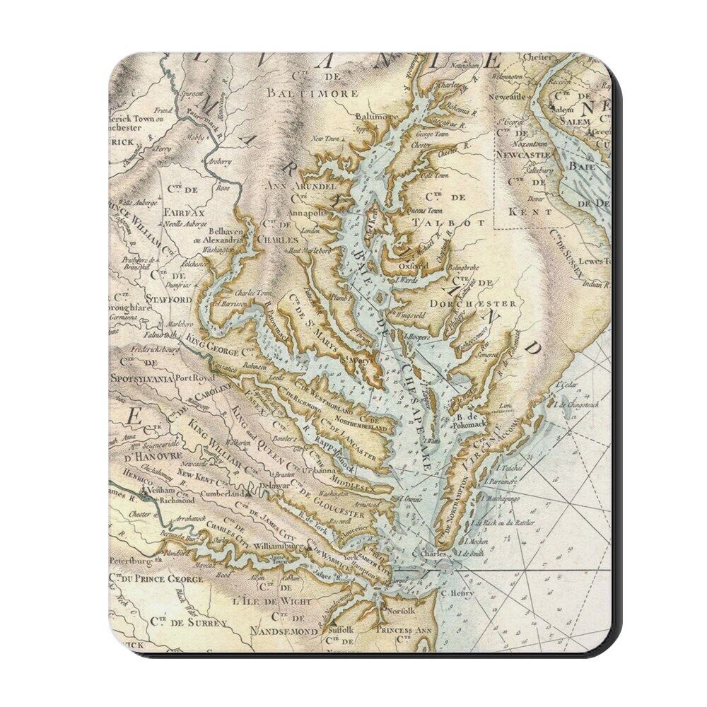 CafePress Vintage Map Of The Chesapeake Bay(1778) 2 Mousepad  (1728818404)