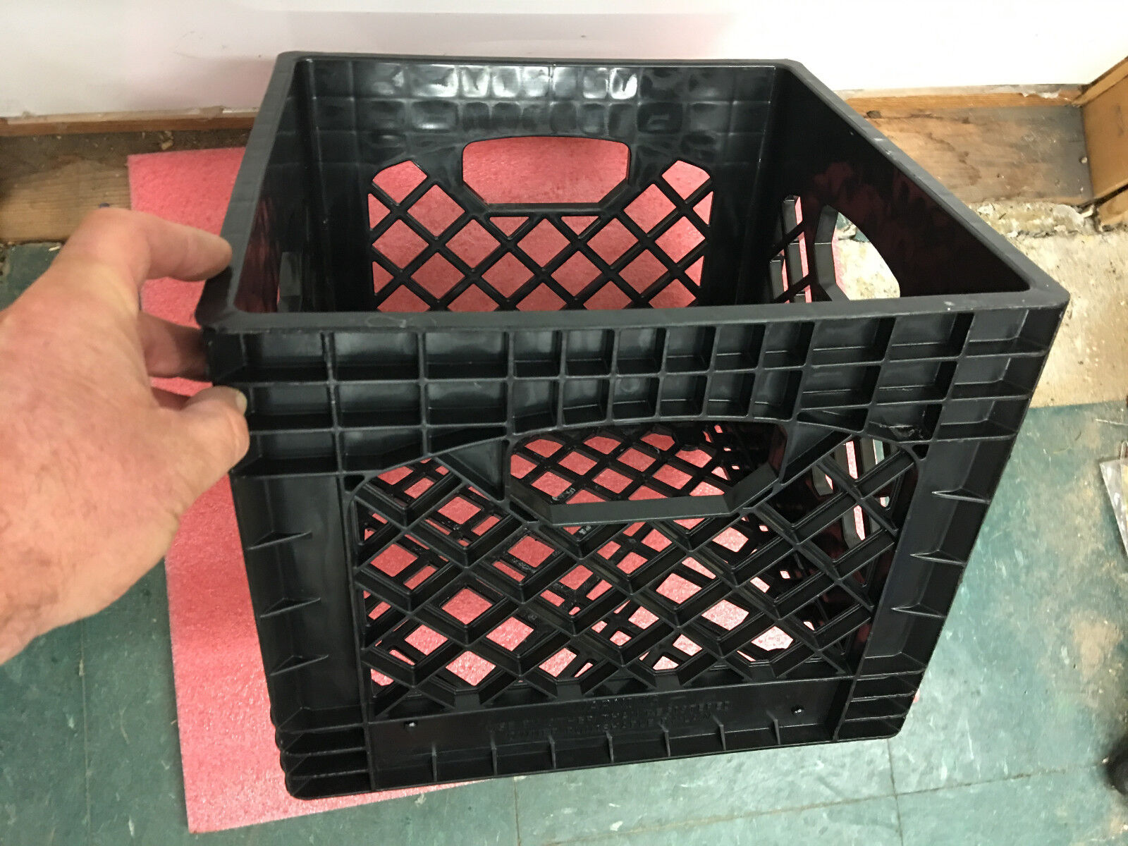 Industrial strength quality heavy duty plastic milk crate NOT in stores storage