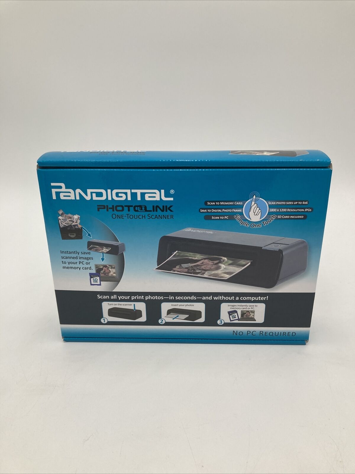 Pandigital Photolink One Touch Photo & Slide Negative Scanner PANSCN02 New