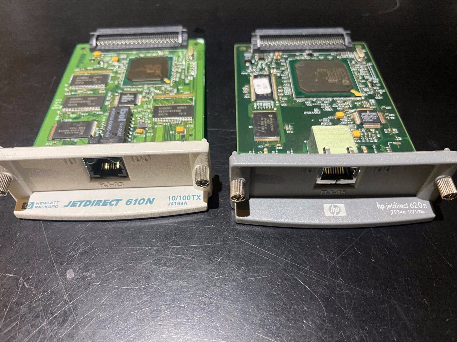 Lot of 2, HP JetDirect 610N (J4169A) & HP JetDirect 620n (j7934a) As-Is, Read
