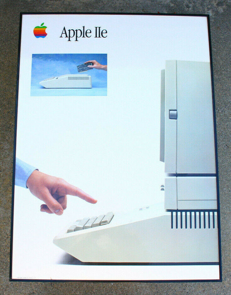 Apple IIe 1985 Computer Framed Poster - 1985 - Vintage Rare Poster 30x22x1