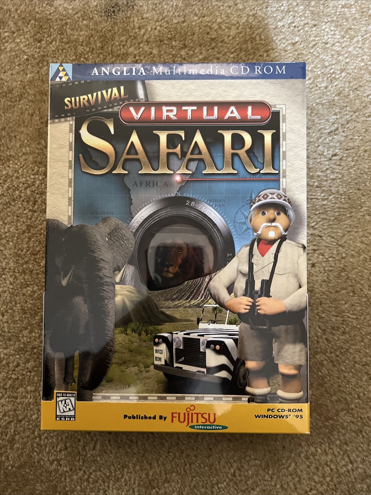 Virtual Safari Survival Anglia PC CD Rom Window 95 Vintage Rare OOP Brand New