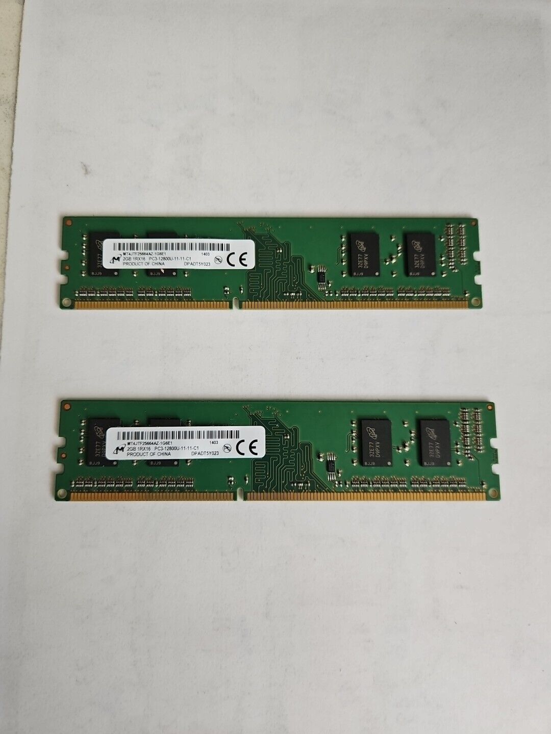 4GB 2x2GB PC3-12800 MICRON MT4JTF25664AZ-1G6E1 DDR3-1600 Desktop Ram Memory Kit