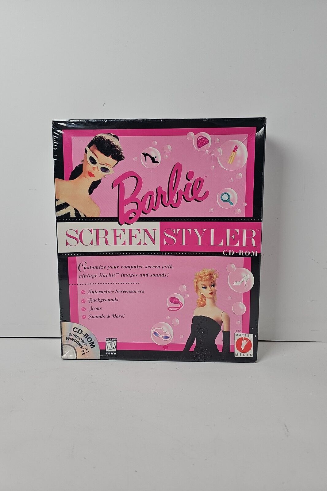 Vtg NOS Barbie Screen Styler (PC-CD 1997) for Windows -NEW Sealed Fast 