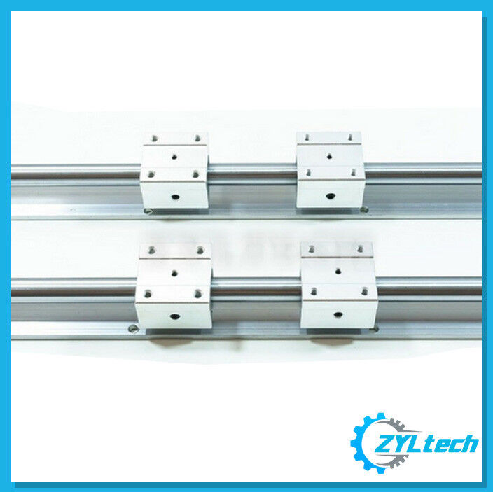 ZYLtech SBR16 2x Linear Rails+4x Bearing Blocks (SBR16UU)-2000mm/2m/~6.6ft - CNC