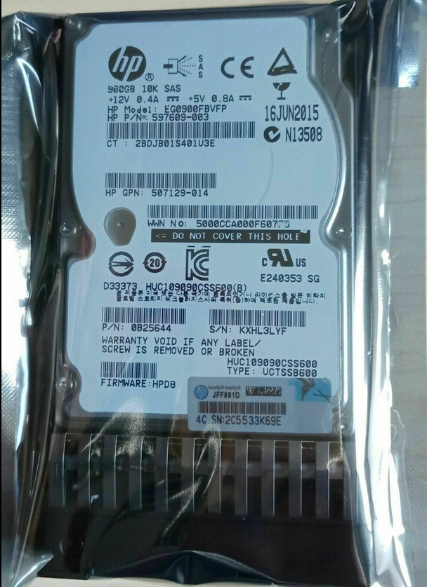 HP C8S59A 730703-001 MSA 900GB Ent 6G 10K RPM SAS 2.5 in DP HP HDD Hard Drive