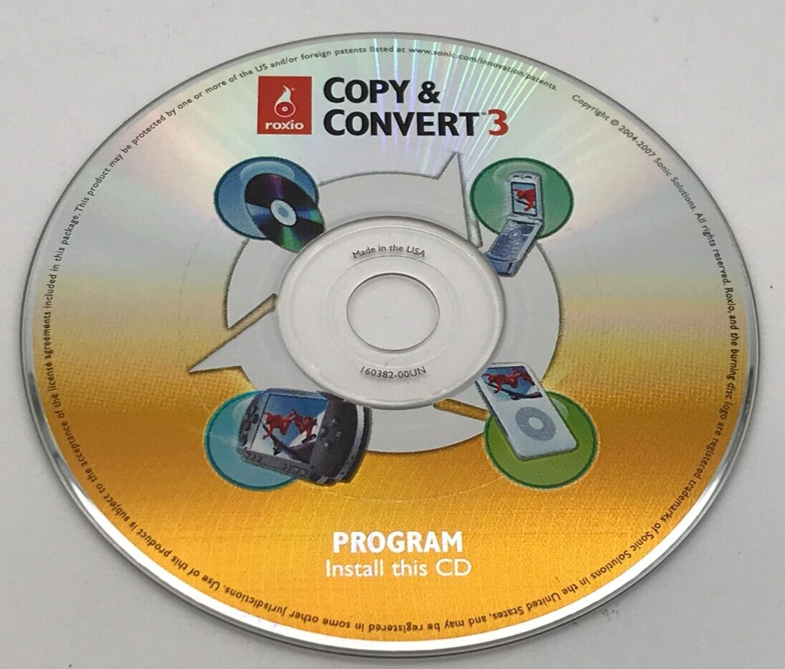 Roxio Copy & Convert 3; Microsoft Windows