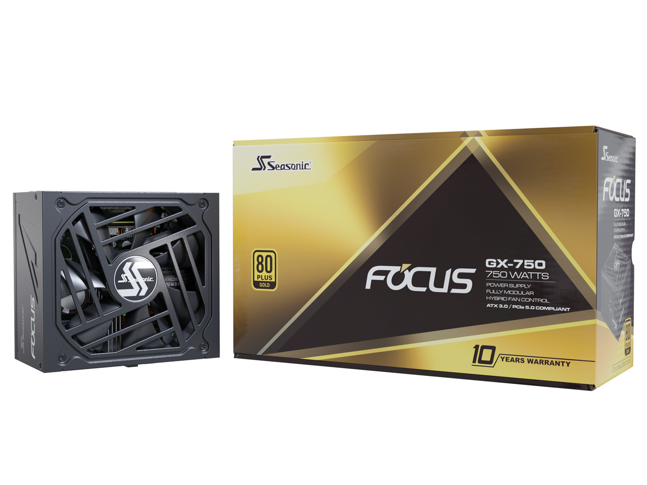 Seasonic 750W FOCUS V3 GX-750, 80+ Gold, ATX 3.0 & PCIe 5.0 Ready, Full-Modular