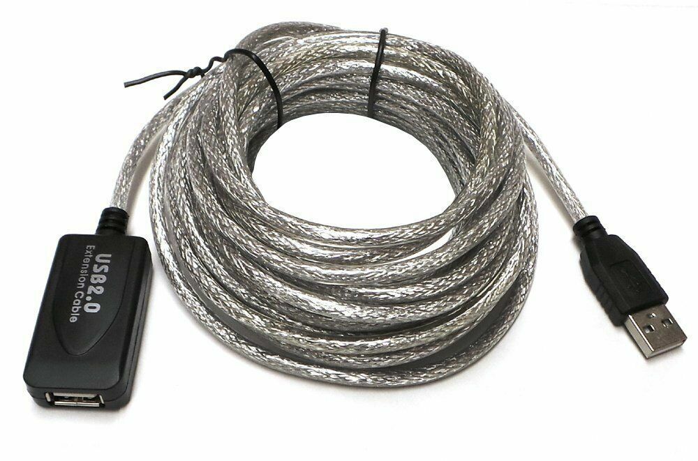 25Ft 25' Ft USB 2.0 Extension Repeater Cable Signal Booster A Male To A Female