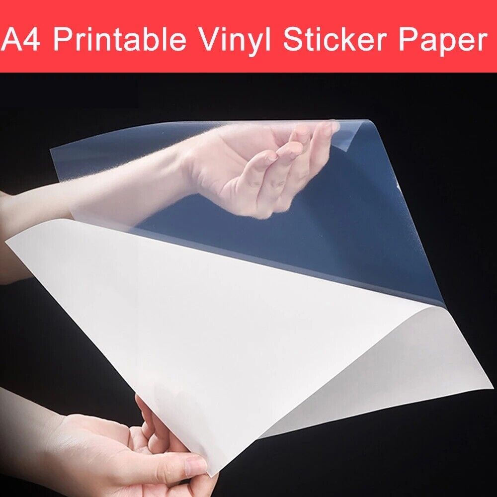 A4 Printable Vinyl Sticker Paper Self Adhesive Custom Label Inkjet Laser 8.5x11