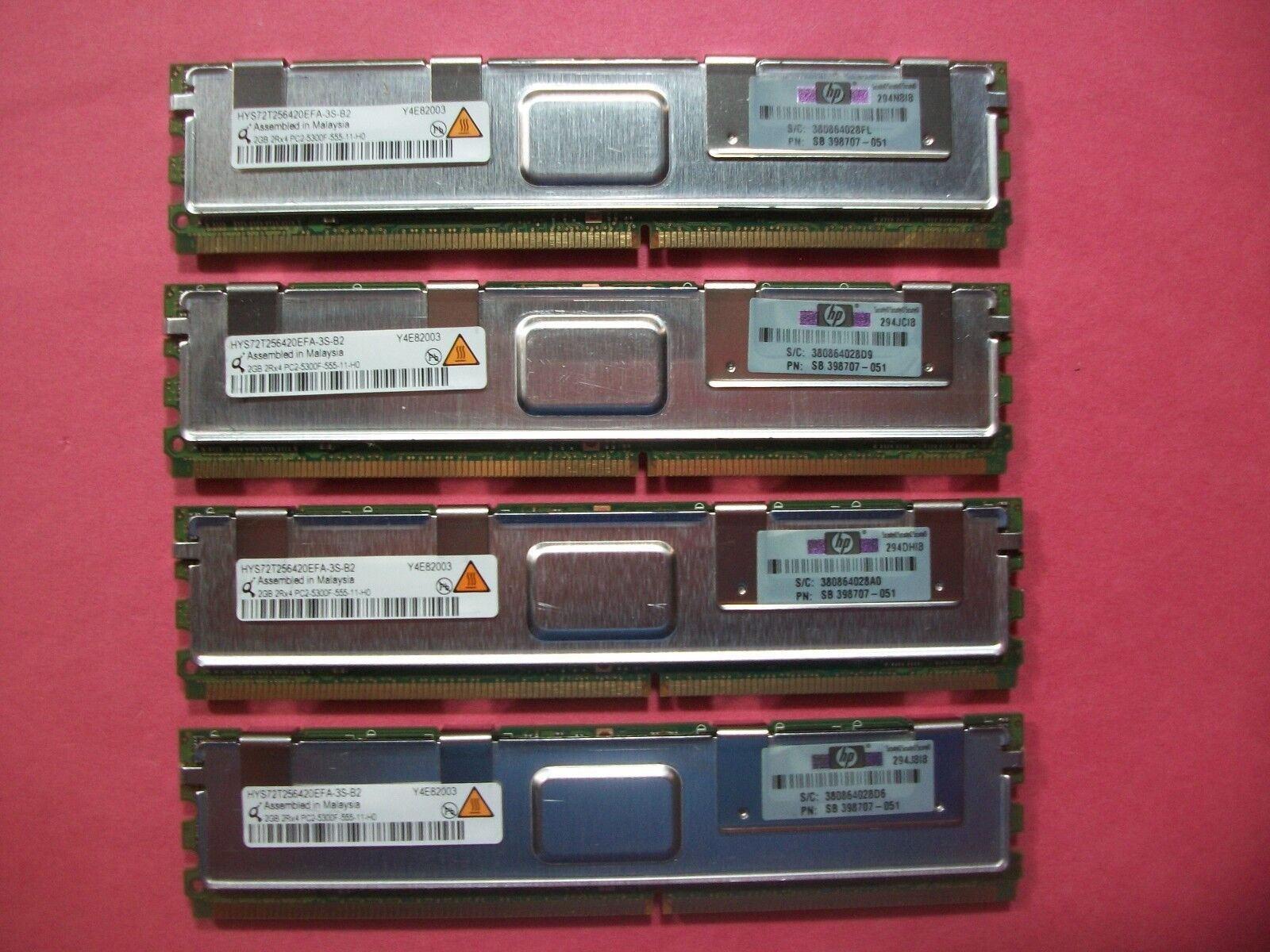 Qimonda/HP 8GB (4x2GB) PC2-5300F DDR2 Registered ECC Server FB-DIMM 398707-051
