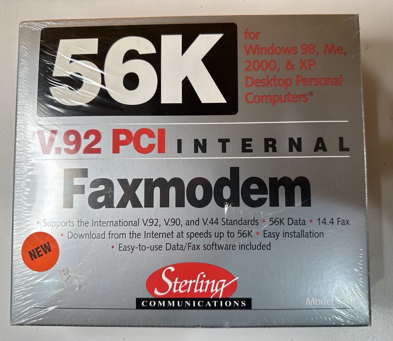 Sterling Communications Internal Fax Modem V.92 PCI 56K Model S20 NEW