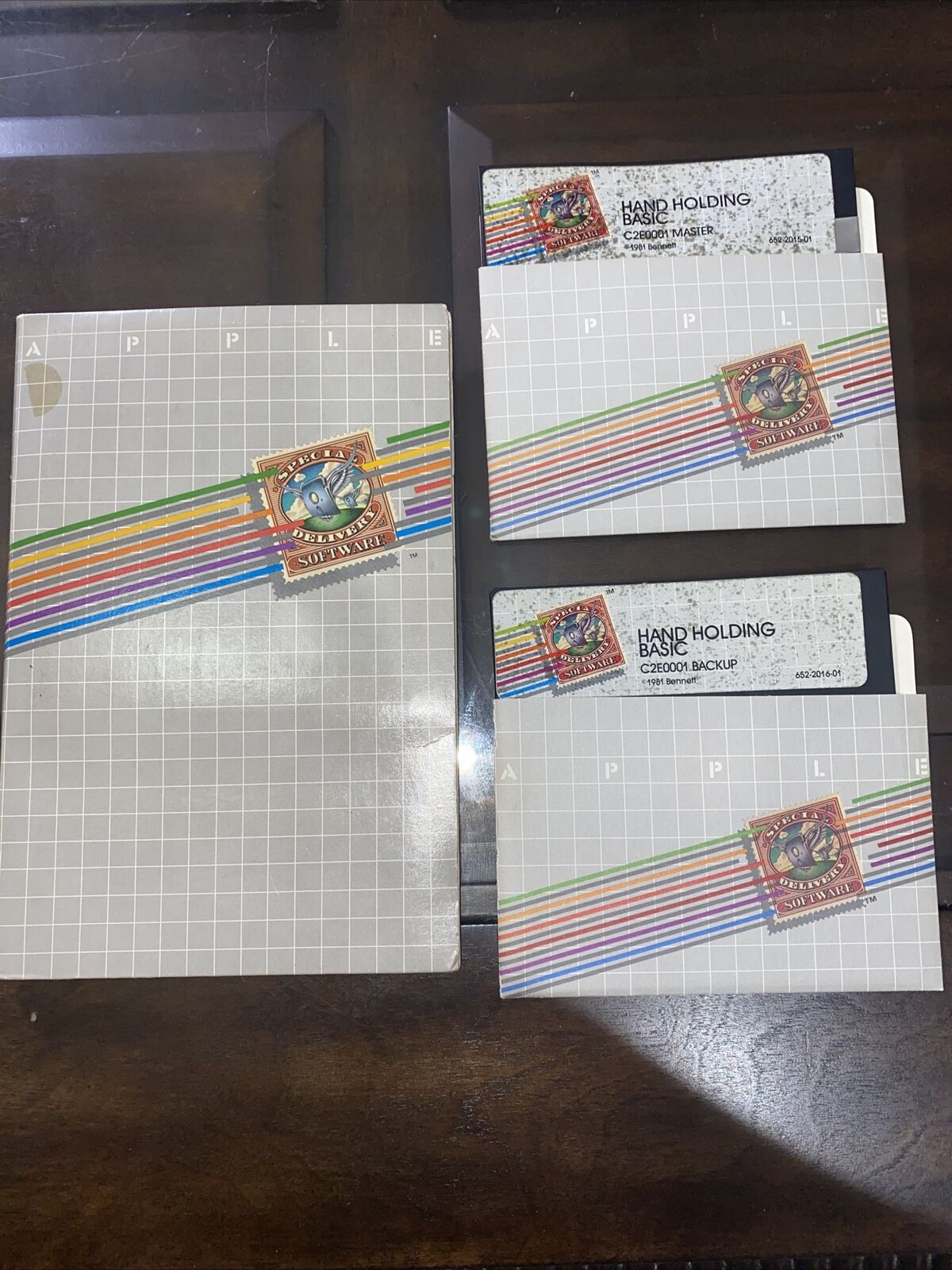 Vintage Apple II Hand Holding Program 2 Disk Special Delivery Software 81’