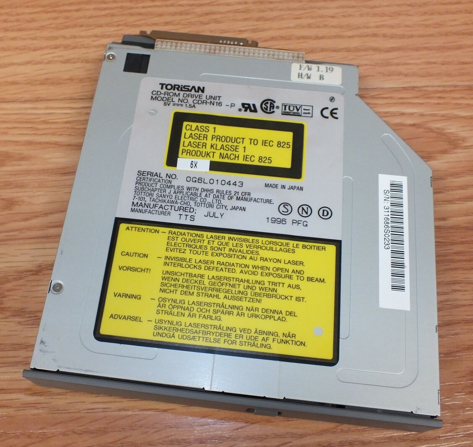 Genuine Torisan (CDR-N16) Japan Made CD-ROM Drive Unit Only **READ** 