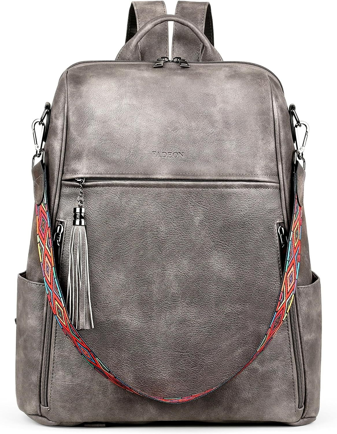 FADEON Laptop Backpack Large (15.5-in Height), Charcoal Grey Retro Style 