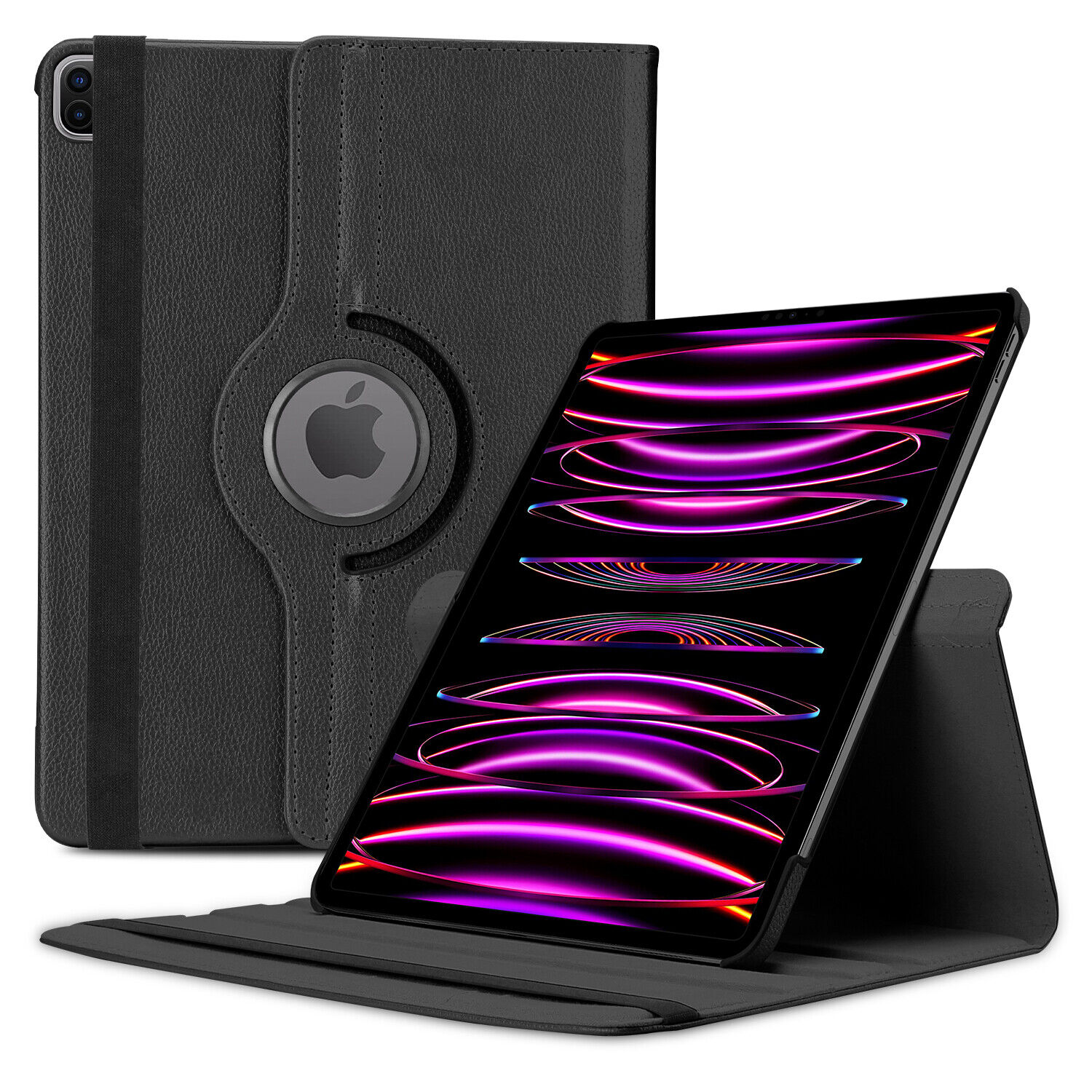 For iPad Pro 12.9 2022 6th 5th 4th 3rd Leather Case Rotating Stand Tablet Cover