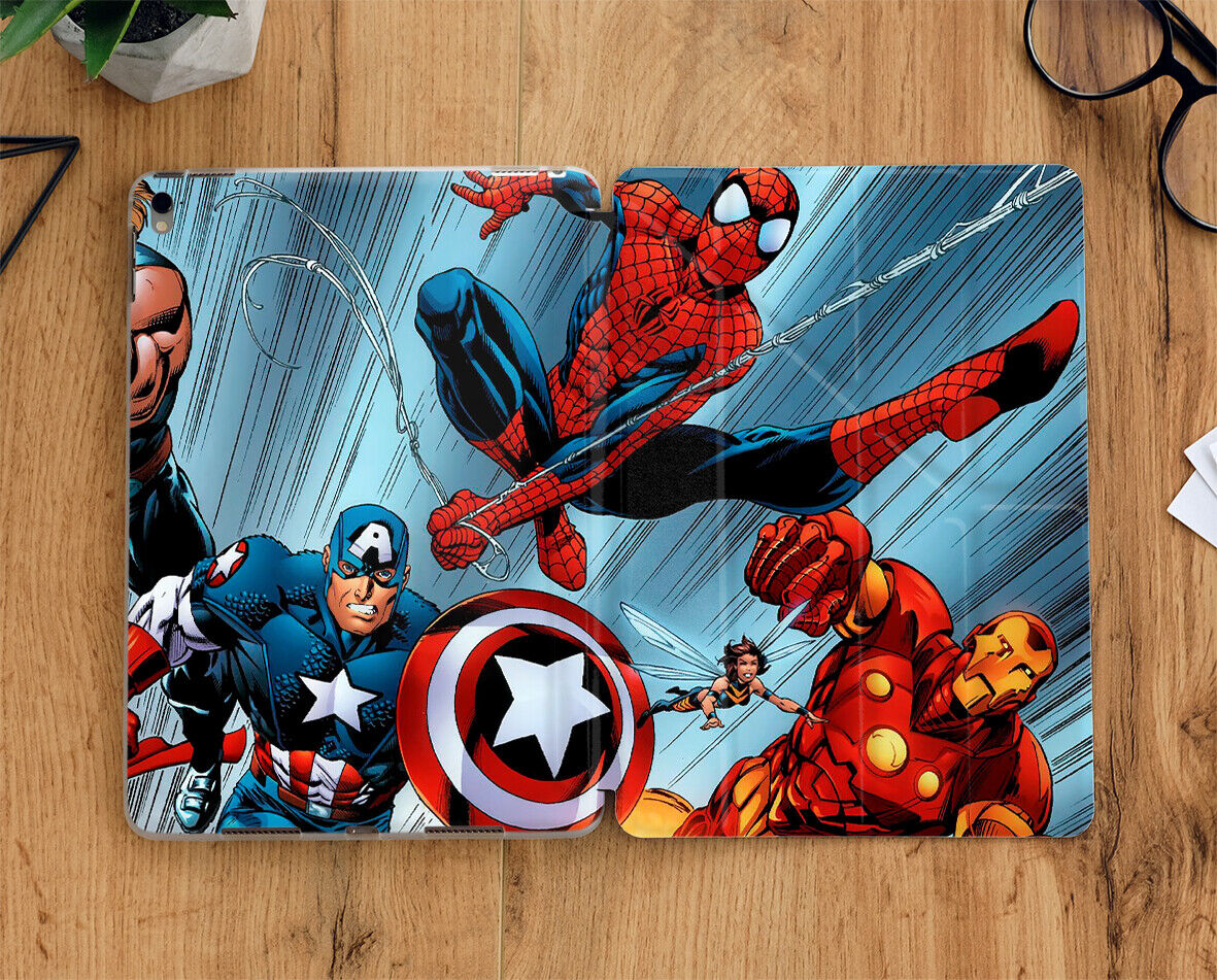 Marvel superheroes attack iPad case with display screen for all iPad models