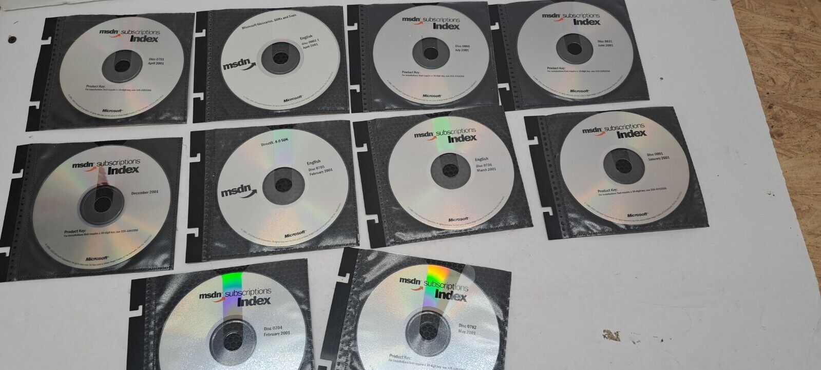 Microsoft msdn subscriptions index 2001 disk lot see pics for titles 8/2 L5
