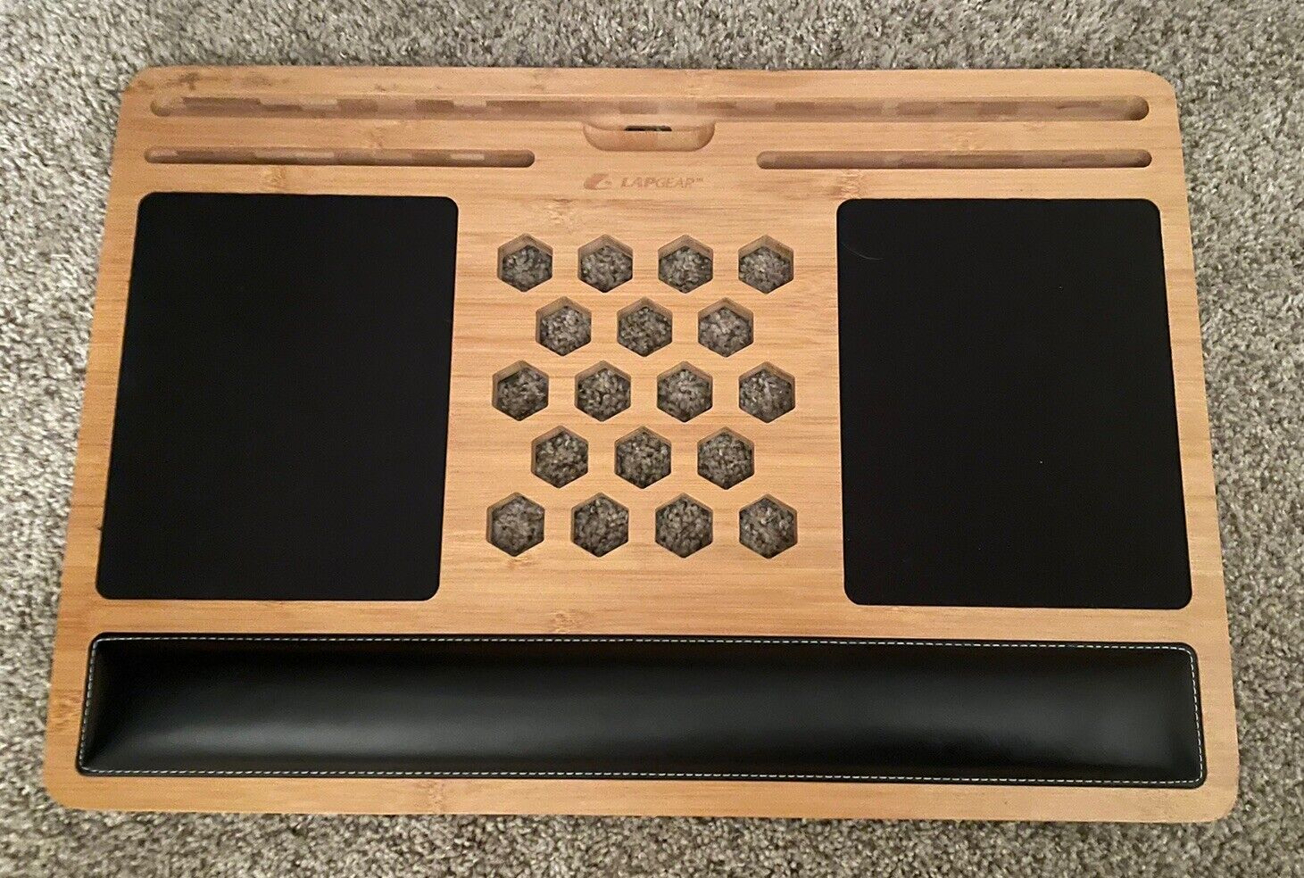 LapGear Pro Lap Board Natural Bamboo Wood Black # 77101 Lap Desk 22\