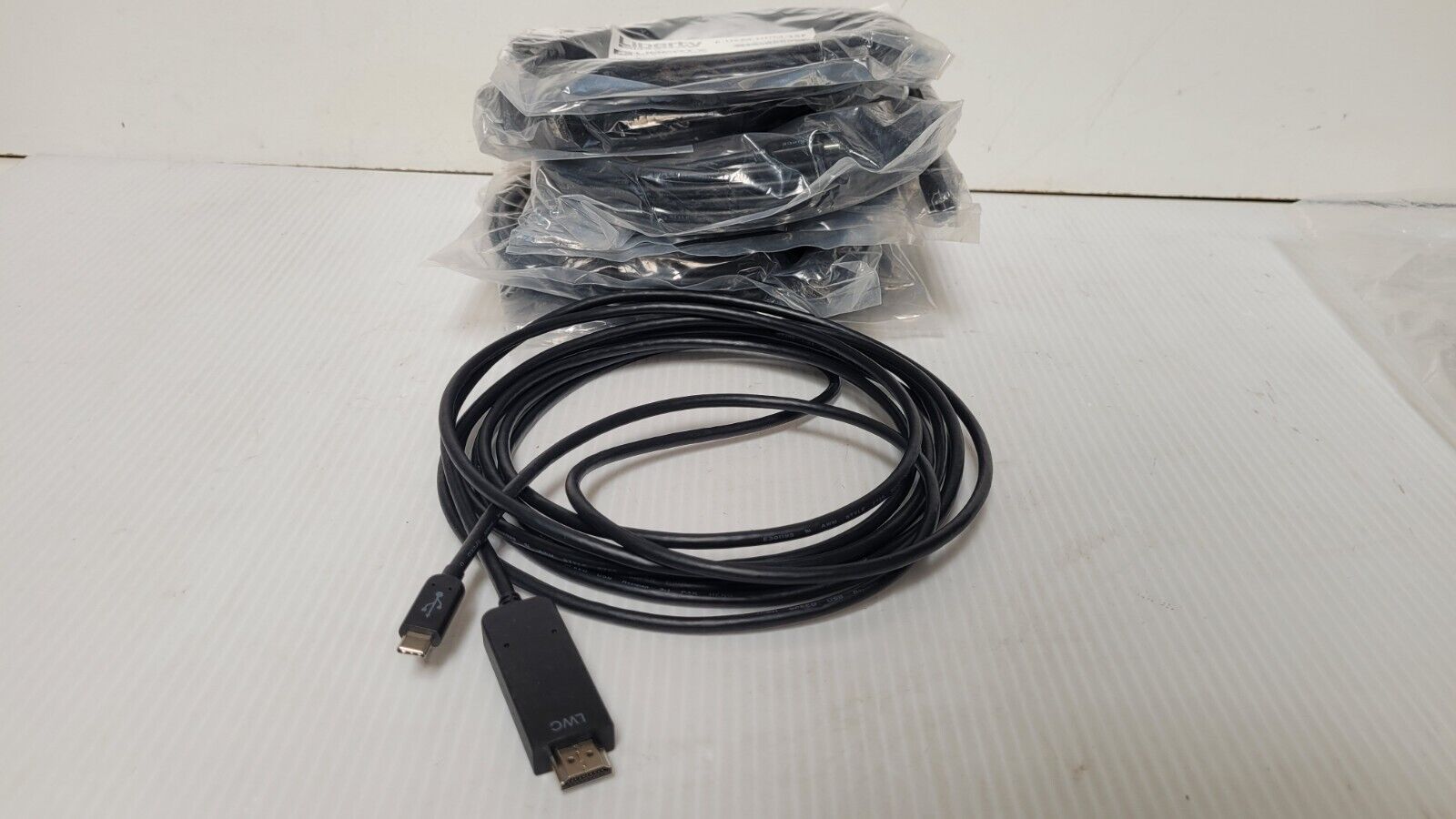 Lot of 9 15\' Molded USB C Male to HDMI A Male Cable - Liberty AV E-UCM-HDM-15F