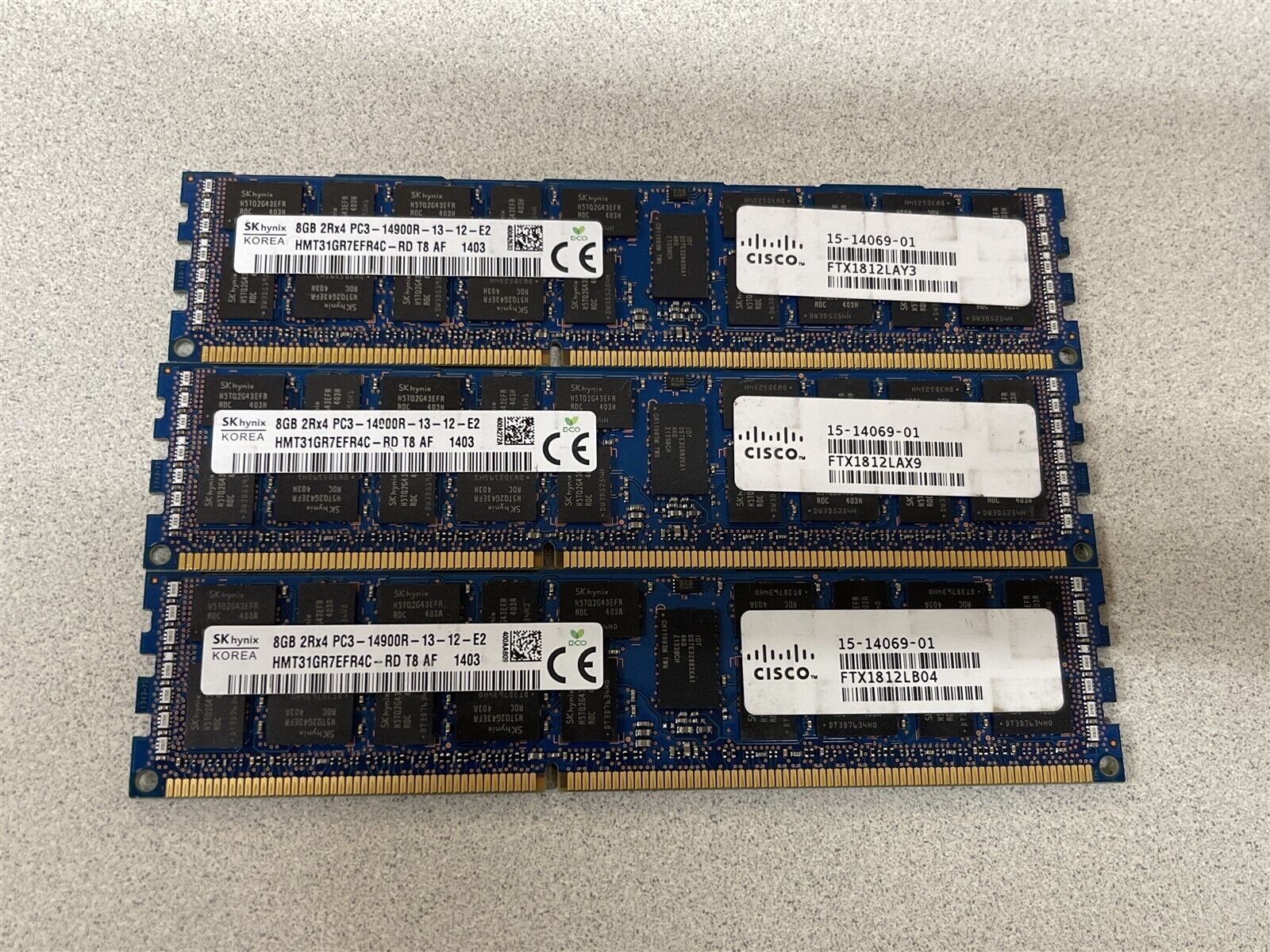 HYNIX 24GB (3X8GB) 2Rx4 PC3-14900R ECC REG SERVER MEMORY HMT31GR7EFR4C-RD