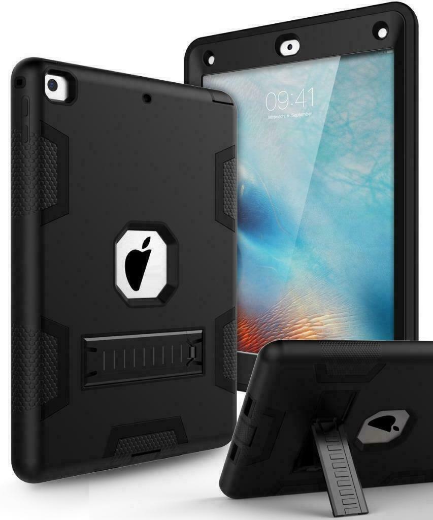 NEW Military Shockproof Heavy Duty Rubber Hybrid Stand Case Cover For Apple iPad