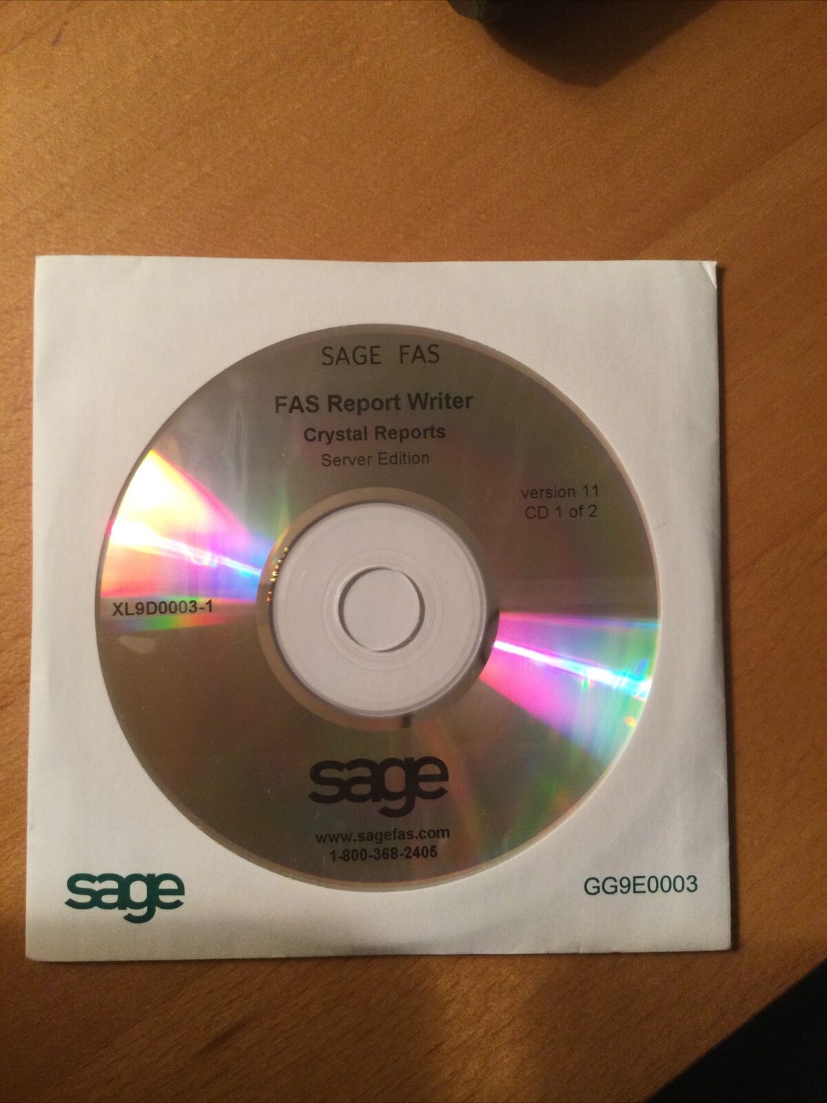 Brand New Sage FAS Report Writer CRYSTAL REPORTS Server Edition Version 11 2CDs.