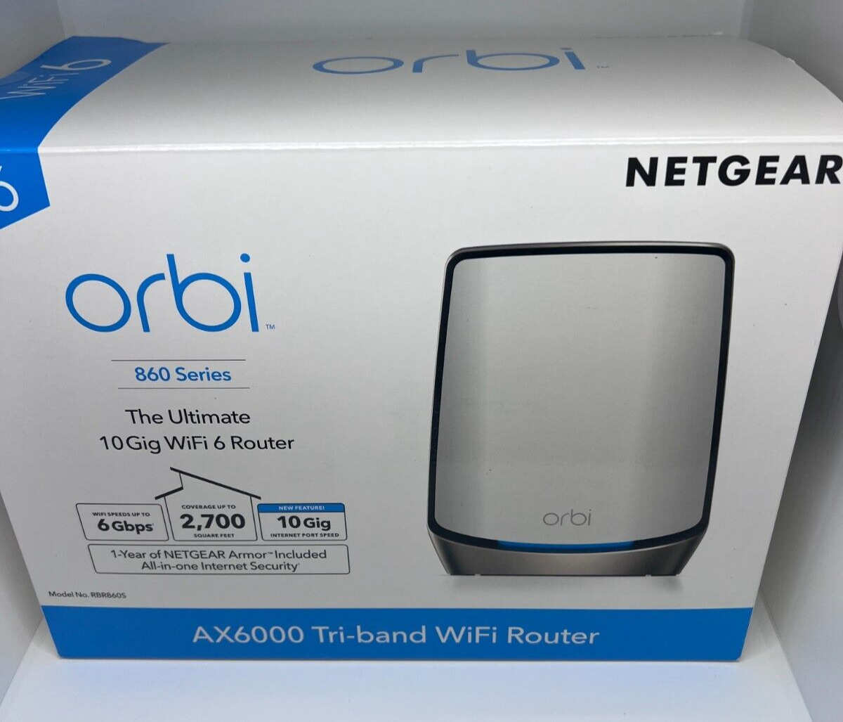 NEW NETGEAR - Orbi AX6000 Tri-Band Mesh Wi-Fi Router - White (RBR860S-100NAS)